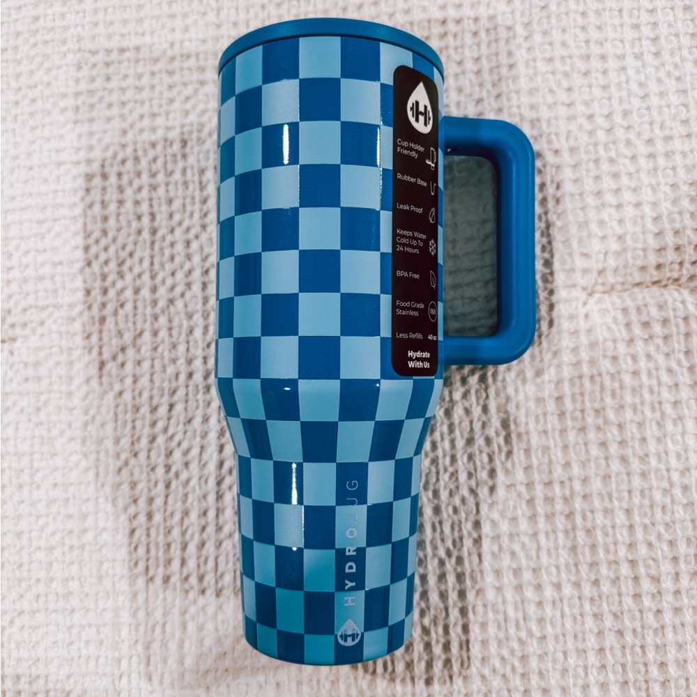 NWT 40oz Cobalt Blue Checkered Hydro Jug